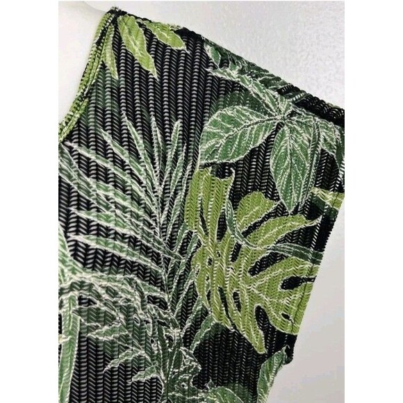 Cha Cha Vente Dress Women 3X Black Green Tropical Knit Coverup Mini Casual - Picture 9 of 16